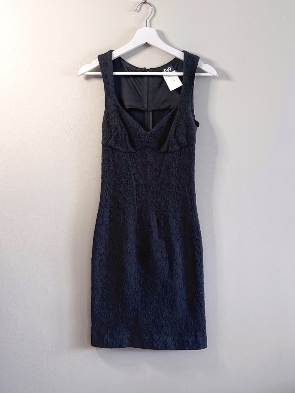 D&G Dolce Gabbana Women IT 38 US 2 Black Lace Sheath Dress Y2K Glam Cocktail